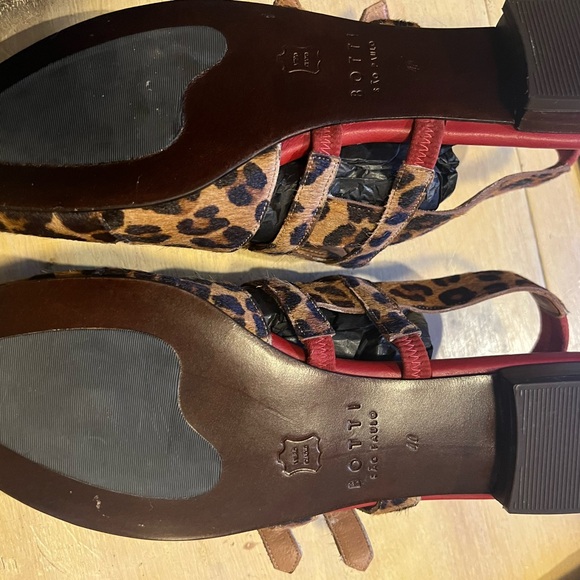 Botti of Portugal- Elis Leopard Flat Sandal - Sz. 40 - New - Picture 12 of 14